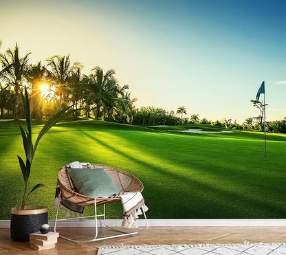 AFZEVEB-Green Golf Course Landscape Wallpaper Wall murals by all
