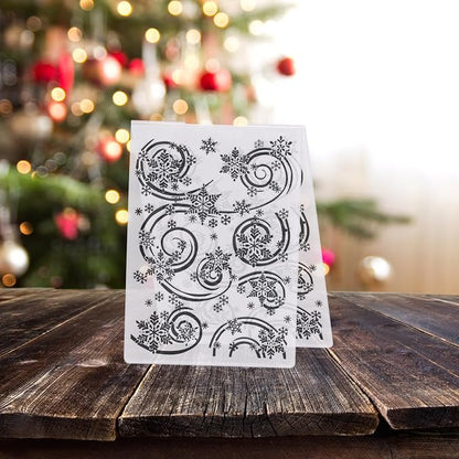 Threetols 3-D Textured Christmas Embossing Folder, Snowflake Background - Image 5