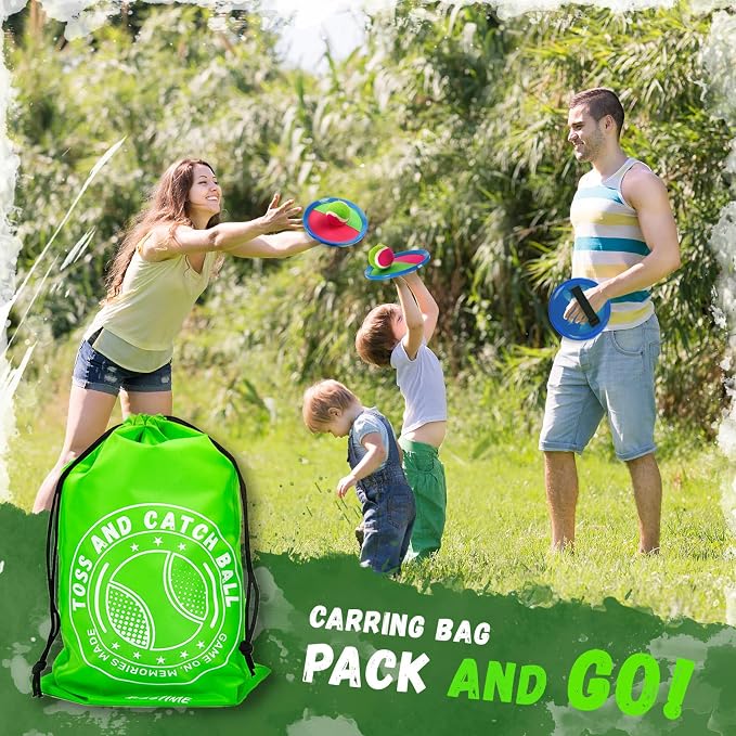 Toss and Catch Ball Set, Outdoor Games, Beach/Backyard/Lawn Games, Paddle Ball - Image 4