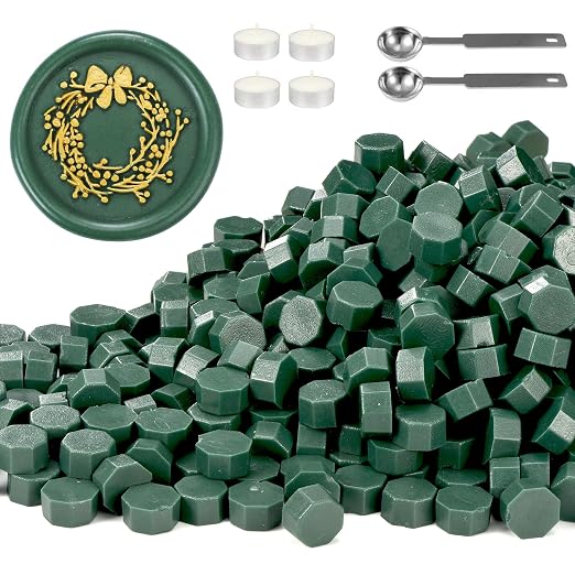 Yoption 360Pcs Olive Green Sealing Wax Beads, Hexagon Wax Seal Beads by Yoption