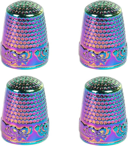 J.CARP 4Pcs Sewing Thimble, Dazzle Color Sewing Thimble Finger Protector by JCARP