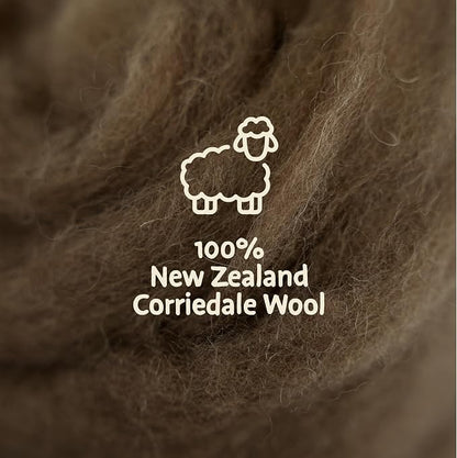 Woolbuddy Needle Felting Wool – 8oz Chunky Wool Roving in Brown, Felting Wool - Image 6