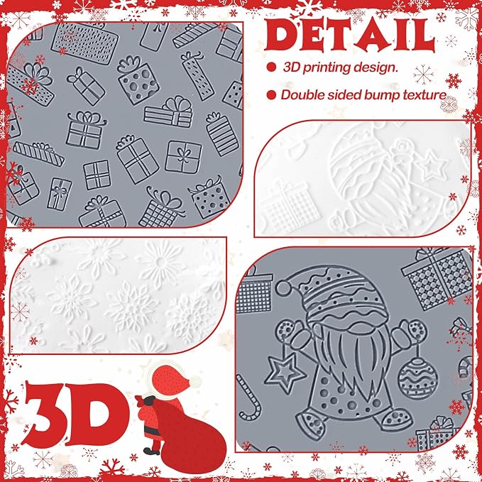 12 Pcs Christmas Polymer Clay Texture Sheets - Image 3
