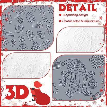 12 Pcs Christmas Polymer Clay Texture Sheets - Image 3