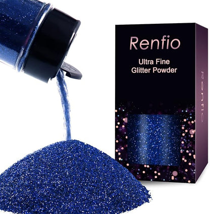 Renfio Ultra Fine Glitter Powder Metallic Resin Glitter 2.11 Oz PET Flakes by Renfio