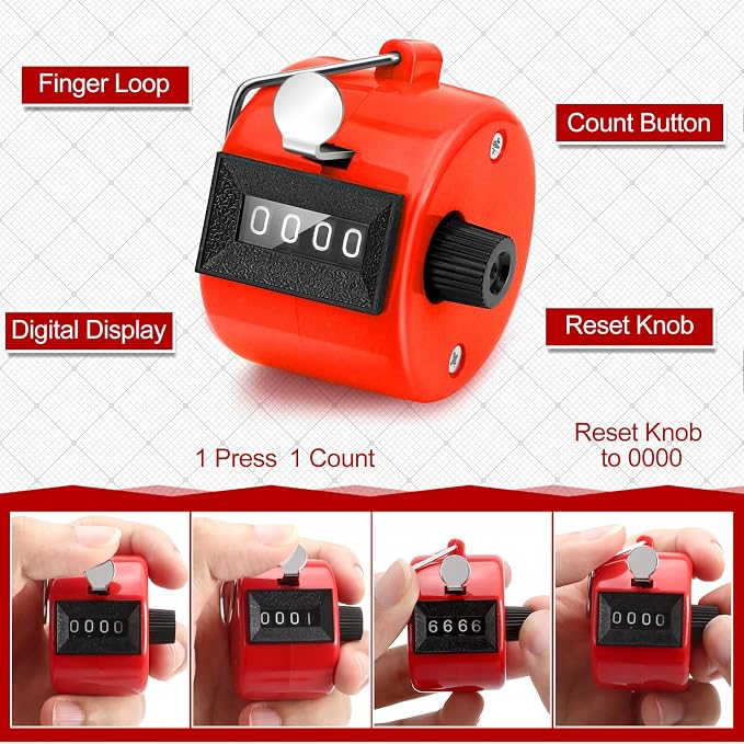 Draupnir 24Pcs Handheld Tally Counter, Metal Pitch Counter Hand Mechanical - Image 6