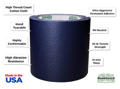 BookGuard 4 inch Premium Bookbinding Repair Cloth Tape, 15 Yard Roll - Image 2