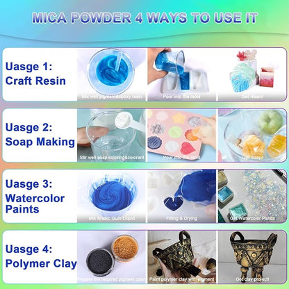 Matio White Mica Powder for Epoxy Resin, 1.8oz/ 50g Pearlescent Effect Mica - Image 5
