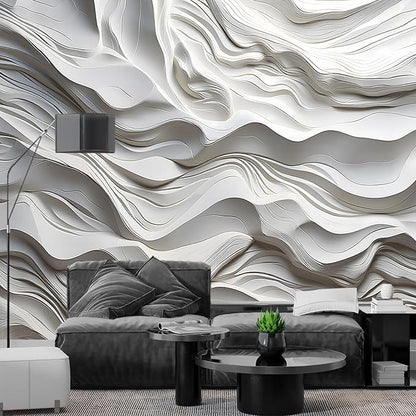 AFZEVEB-3D Stereo Relief Lines Living Room Background Wallpaper Mural 114"x74" - Image 2