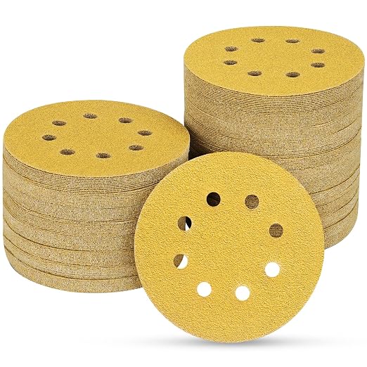 100PCS 5 Inch 8 Hole Sanding Discs 60 Grit by POTUINOM