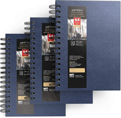ARTEZA Watercolor Sketchbook Set, 64 Pages per Book, 5.5 x 8.5 Inches, - Image 3