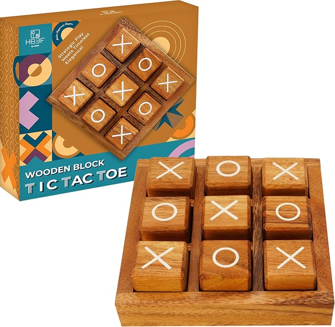 BSIRI Wooden XO Blocks Tic Tac Toe Board Games by HB3FbyBSIRI