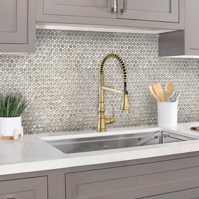 Silver Penny Round Mosaic Glass Tile – 12.2 x 12.2 Inch - Image 8