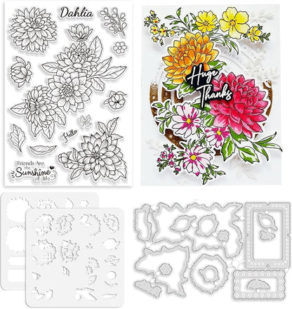 ORIGACH Realistic Dahlia Layering Stencils Set by ORIGACH
