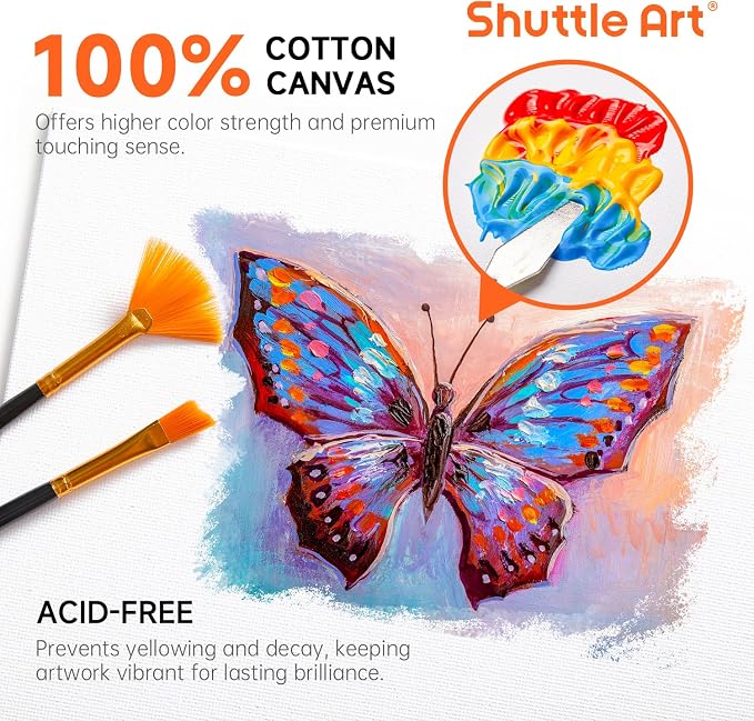 Shuttle Art Painting Canvas Panel, 52 Multi Pack, 10x10 inch, 100% Cotton Art - Image 4
