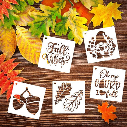 3inch Fall Stencils for Painting on Wood 56pcs Pumpkin Stencil Autumn Leaf - Image 7