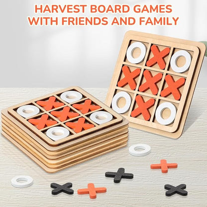Libima 12 Pcs Wooden Tic Tac Toe Game Mini Family Board Games Classical Puzzle - Image 4