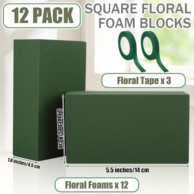 Aneco 12 Pieces Floral Foam Blocks - Image 2