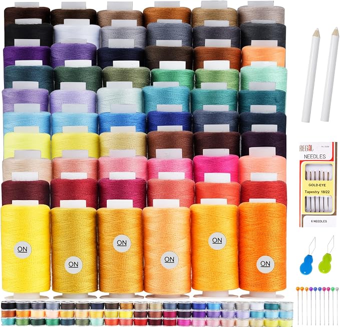 ilauke 60 Colors Sewing Thread, 400 Yards Per Yards Threads, Sewing Thread Kit by Visittheilauke