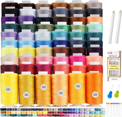 ilauke 60 Colors Sewing Thread, 400 Yards Per Yards Threads, Sewing Thread Kit by Visittheilauke