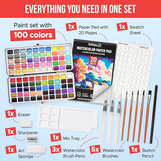Premium Watercolor Paint Set Bundle - Image 2