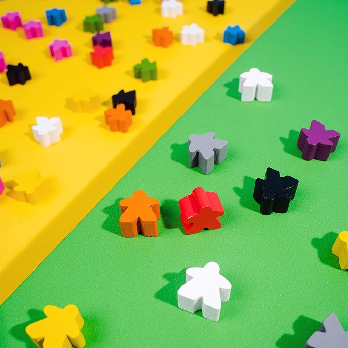 100 Wooden Meeples, Family Games Accessories – Multi-Color Board Game Tokens - Image 2
