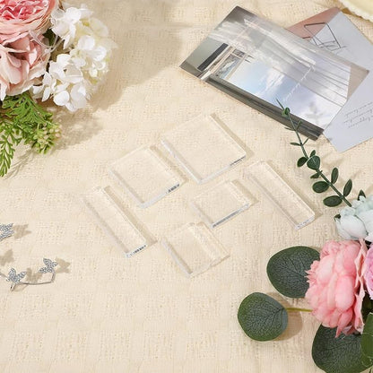 6 Pcs Acrylic Stamping Block Square Clear Stamping Block Tools - Image 3