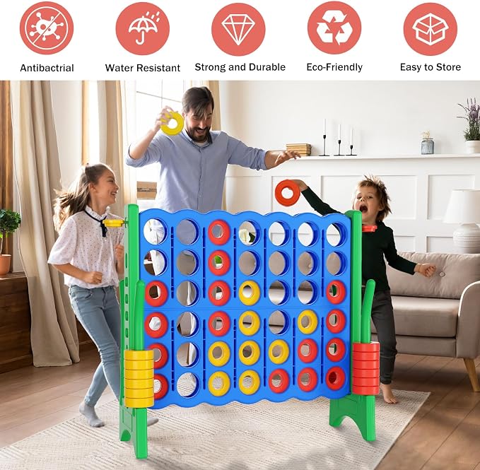 Jumbo 4 in a Row Game Set, 4FT Giant Game Set - Image 3