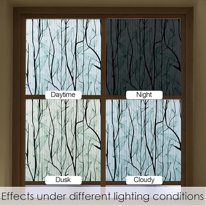DKTIE Nature Pattern Rainbow Window Film Decorative Stained Glass Window Film - Image 8