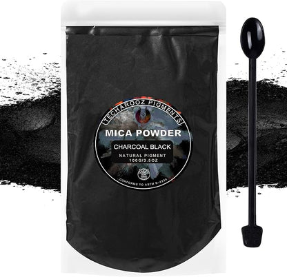 Charcoal Black Mica Powder for Epoxy Resin 100g / 3.5oz. Sealed Bag by TECHAROOZ