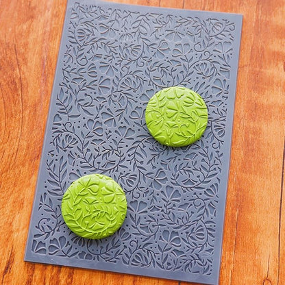 Arbuya Swirls Flowers Blossom Polymer Clay Texture Mat - Image 2