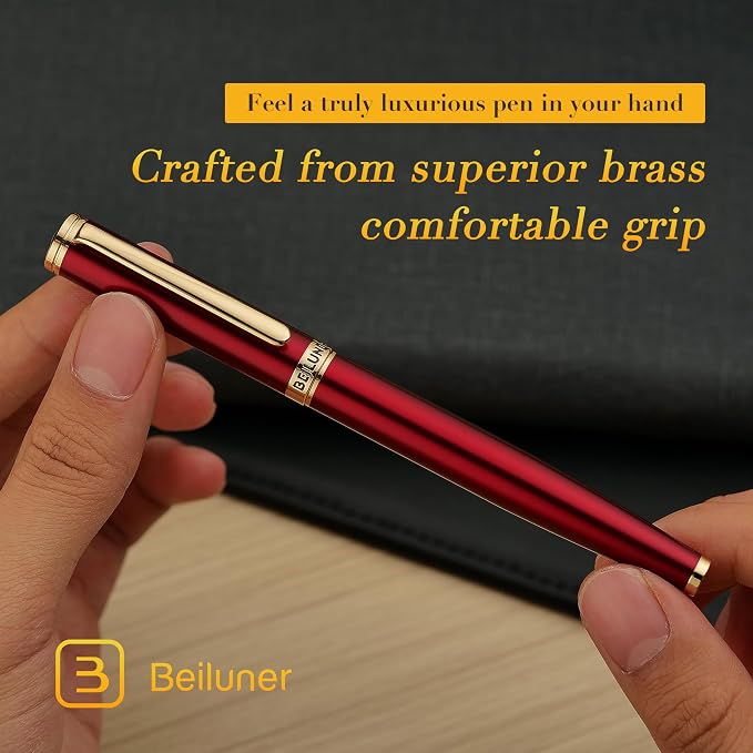 BEILUNER Red Fountain Pen, Stunning Luxury Pens - Image 8