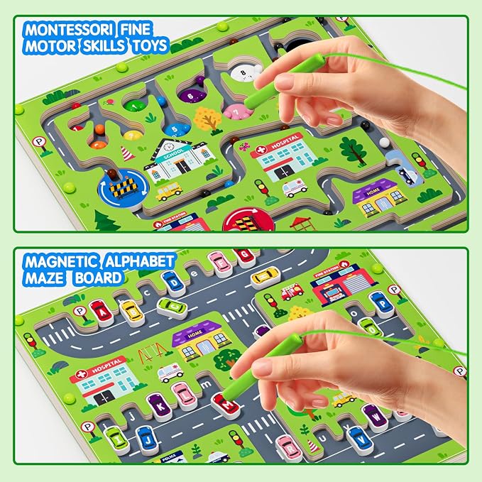 2 in 1 Magnetic Color and Number Maze Magnet Alphabet Counting Double Sided - Image 6
