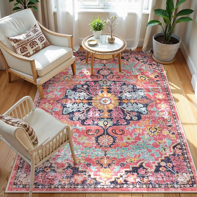Lahome Bohemian Floral Medallion Area Rug - Image 8