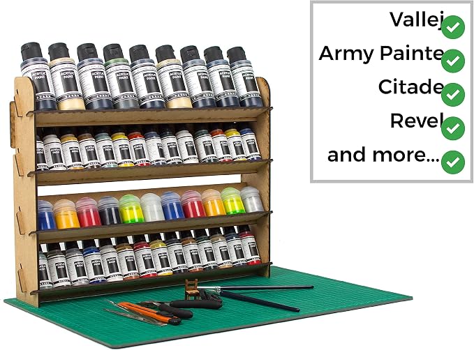 Paint Rack for Model Paints. Hobby Craft Citadel Vallejo Tamiya Army Wall Paint - Image 3