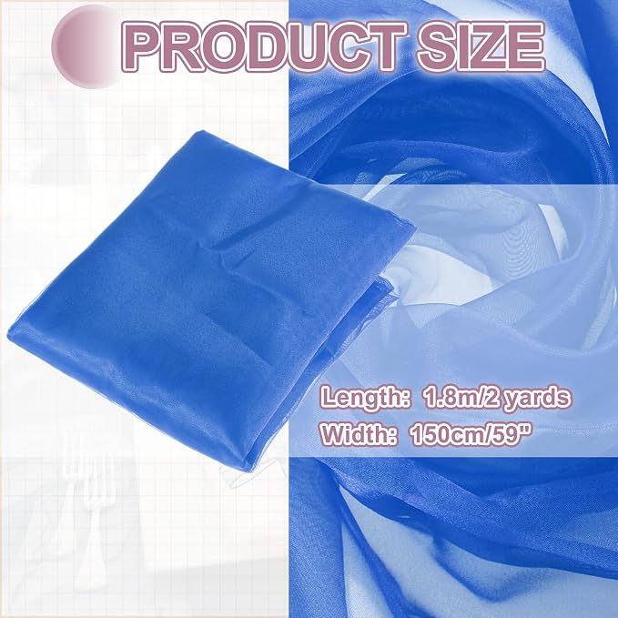 MECCANIXITY Iridescent Sheer Organza Fabric, 2 Yards x 59 Inches Solid - Image 2
