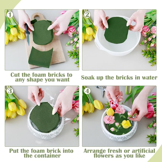 36 Packs Floral Foam Blocks Wet & Dry Floral Foam Bricks 5.5x3.1x1.8 Inch - Image 5