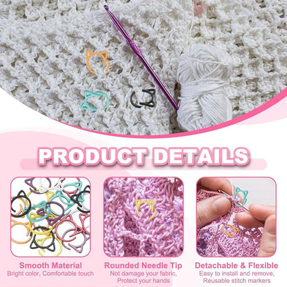 uxcell 50pcs Stitch Markers, Spiral Stitch Markers Crochet Needle Clip Counter - Image 3