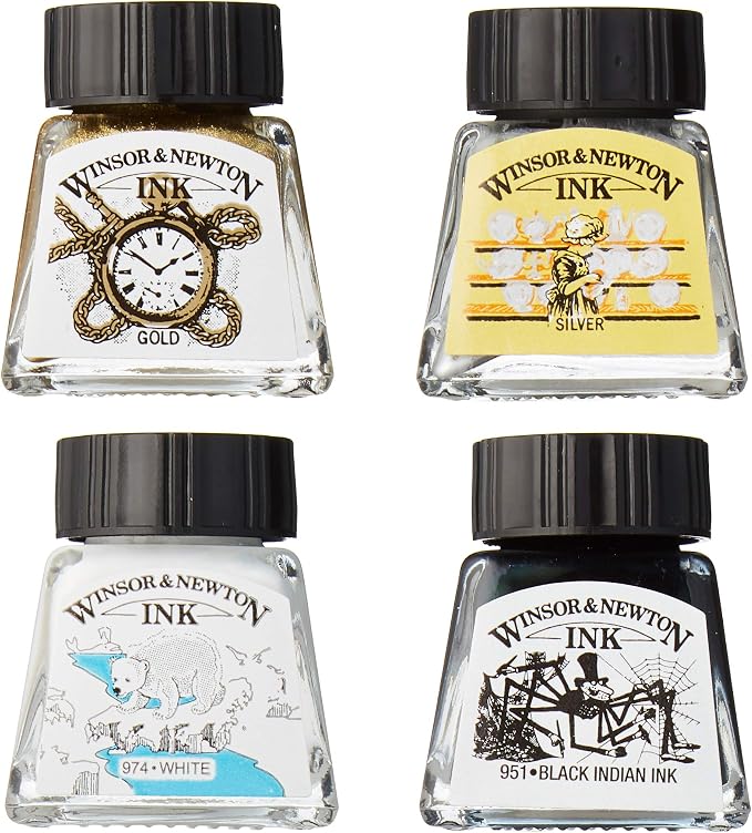 Winsor & Newton Collection Drawing Ink Set, Metallic Tones by WinsorNewton