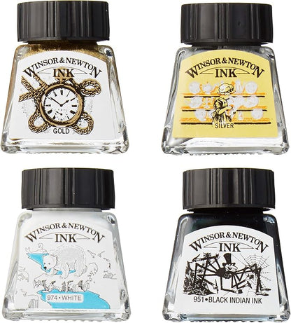 Winsor & Newton Collection Drawing Ink Set, Metallic Tones by WinsorNewton
