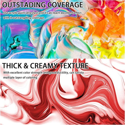 SNOWSUN Red Acrylic Paints, Large Bulk Heavy Body Acrylic Paint - Image 4