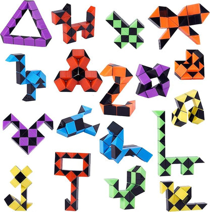 Ganowo 18 Pack Fidget Snake Cube Mini Twist Puzzle by Ganowo