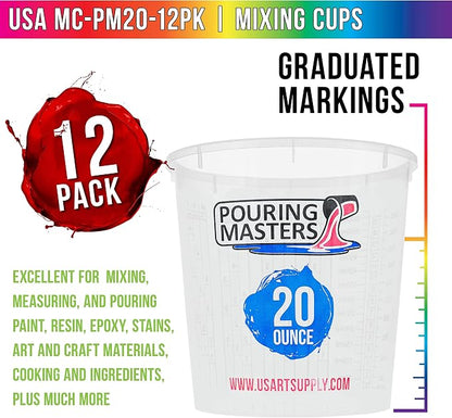 Pouring Masters 20 Ounce Graduated Plastic Mixing Cups - Image 2