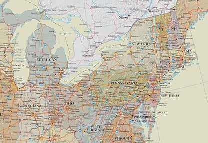 24x36 United States, USA Contemporary Premier Wall Map Poster - Image 5