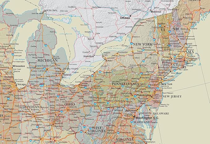 24x36 United States, USA Contemporary Premier Wall Map Poster - Image 5