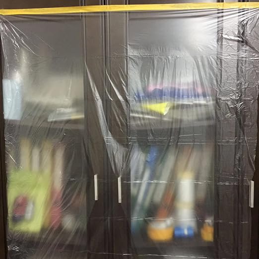 LLPT Tape and Drape 78.7” x 66 Ft Each 2 Pack Pre-Taped Masking Film 0.27 Mil - Image 4
