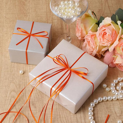 LaRibbons Orange Satin Ribbon 1/8 Inch 100 Yards Thin Luxury Double Faced - Image 2