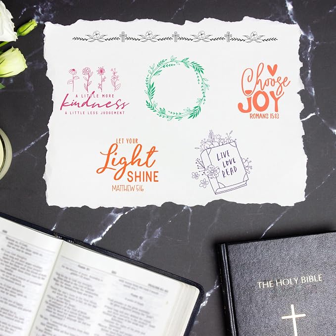 Whaline 5 Sheets Bible Verse Clear Stamps Christian Jesus Silicone Transparent - Image 4