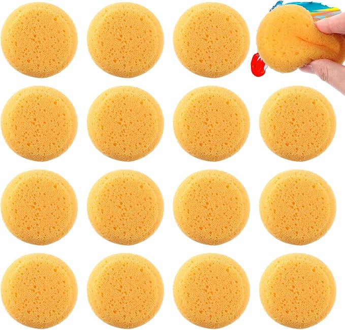 15pcs Pottery Sponges for Clay Round Painting Sponge Yellow Elasticity Cleaning by Unknown
