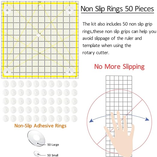 Quilting Rulers, 7 Piece Acrylic Ruler, Sewing & Quilting Templates - Image 3